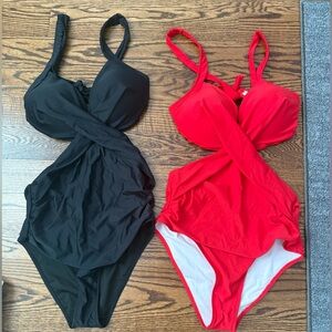 Women's Size Large Red Monokini